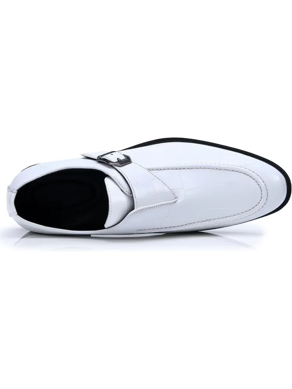 Men's White Monk Strap Dress Loafer Shoes Retro Leather Oxfords Shoes
